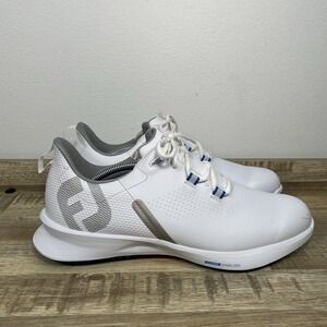 FootJoy FJ Fuel 23 Spikeless Golf Shoes Men 12 M White Blue Jay Waterproof 55440